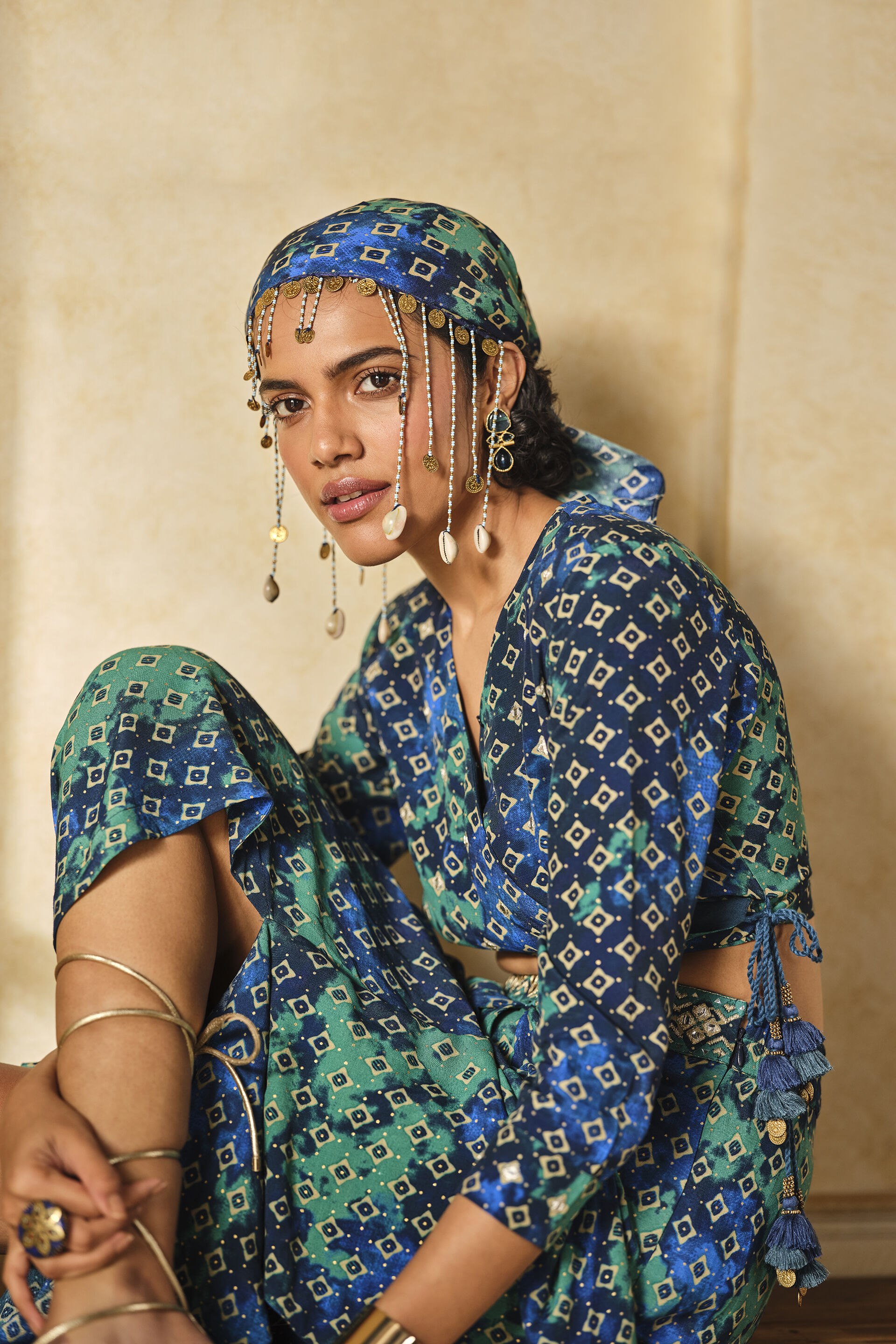 Blue Reef Top and Pleated Skirt Set, Blue, image 7